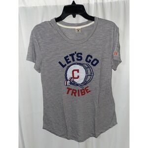 Homage Cleveland Indians Lets Go Tribe Drum Shirt Womens Small